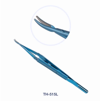 Иглодержатель микрохирургический трехшарнирный TH-515L, изогнутый, 1,0мм/180мм, без замка