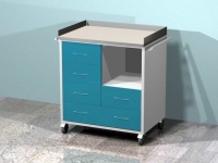 Передвижной столик AR-46 для анестезиолога (верх из нержавеющей стали)