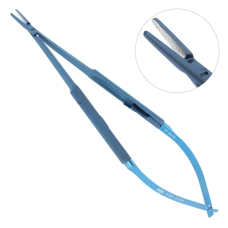 Иглодержатель микрохирургический прямой, 1,2мм/160мм