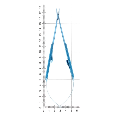 Иглодержатель микрохирургический изогнутый, 1,2мм/180мм
